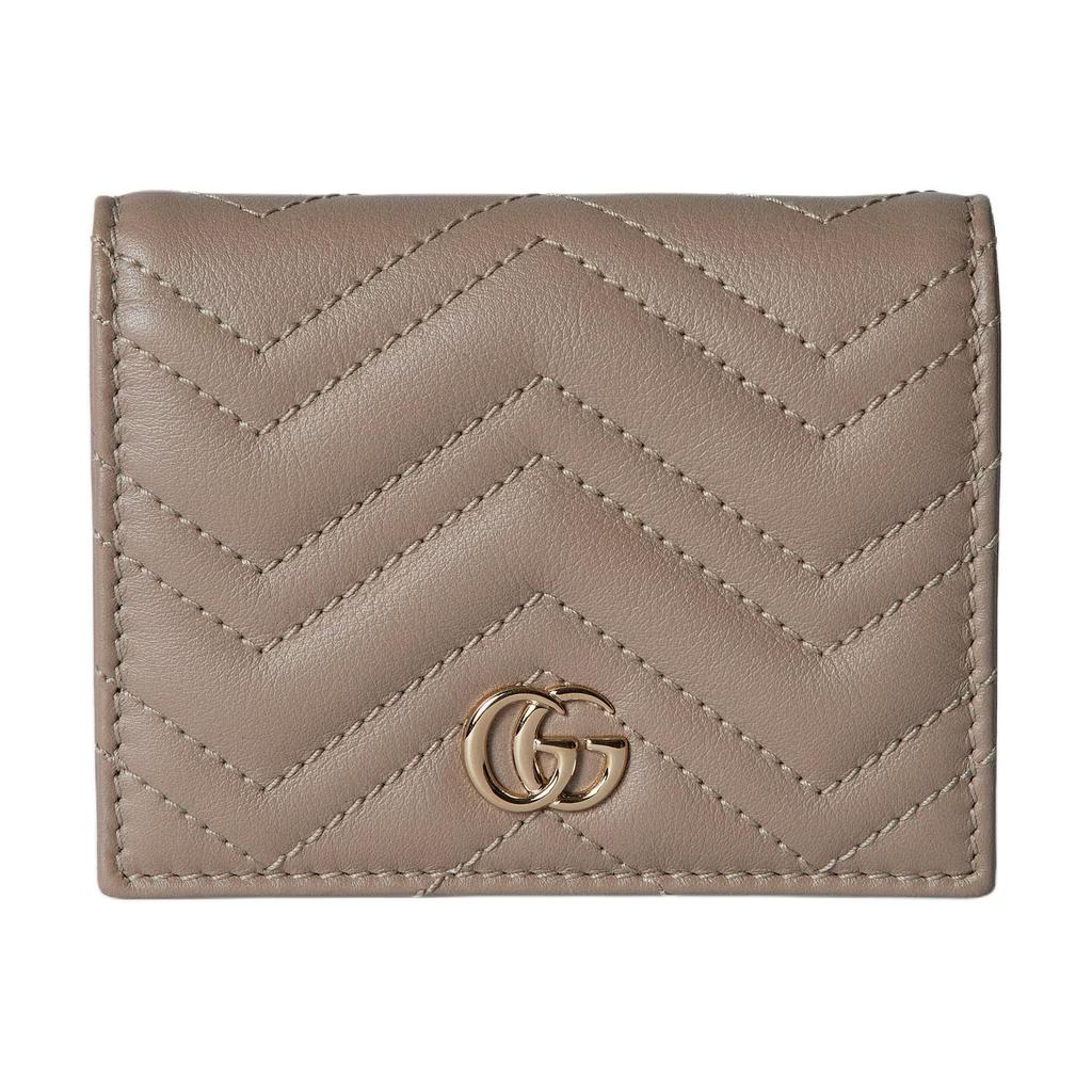 GUCCI GG Marmont Leather Wallet Women's Taupe 466492-DTDHD-1523