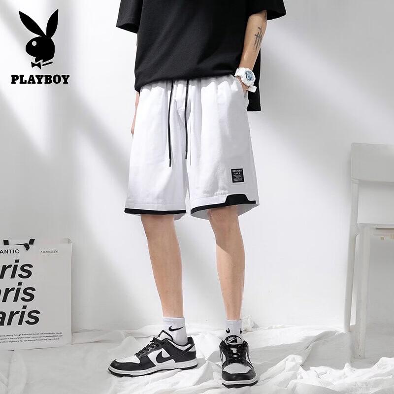 PLAYBOY Men s Summer Plus Size Cotton Casual Shorts 6XL