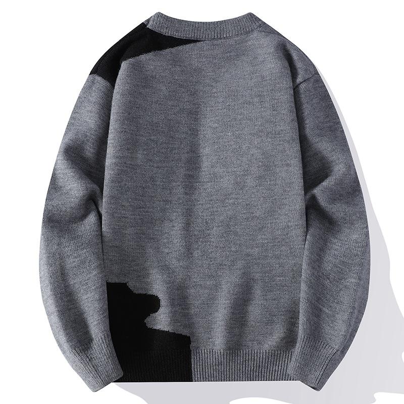 Vânzare fierbinte, popular, pulover nou casual cu gât semi-rotund pentru toamnă și iarnă, pulover tricotat de bază pentru bărbați