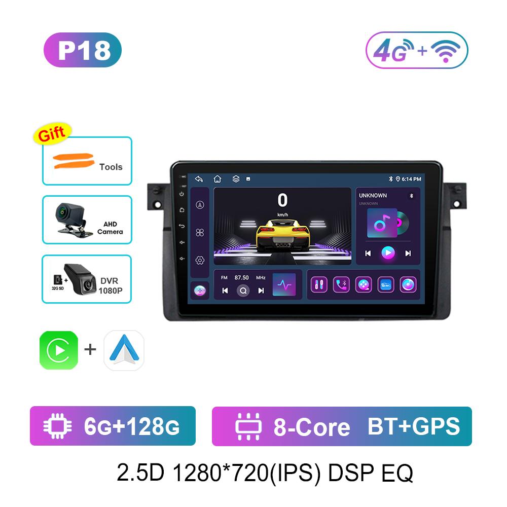 Android Car Radio Multimedia Video Player for BMW E46 M3 318/320/325/330/335 Bluetooth GPS Navigation WiFi HD Touch Screen