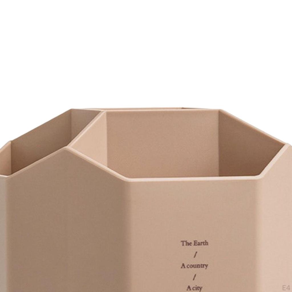 Creative Pen Holder Large Capacity Thick Plastic Durable Makeup Barrel for School Desktop