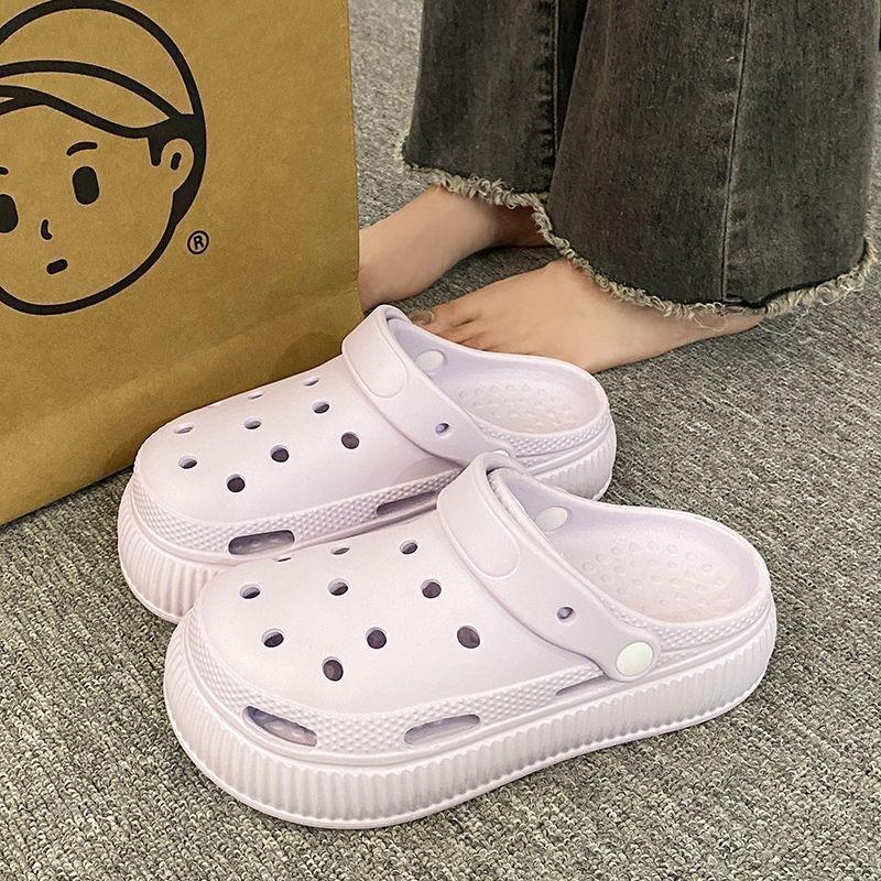 

Модные женские туфли на толстой подошве с внешними отверстиями, летние пляжные легкие водонепроницаемые, нескользящие и дезодорирующие тапочки женские 40-41 фиолетовый