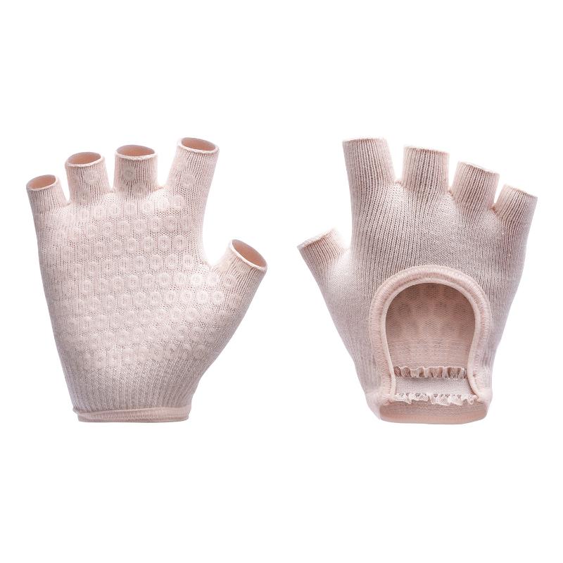 1Pair Half Finger Yoga Antislip Gloves Women'S Anti-Slip Exercise Half Finger Gloves Fitness Aerial Bike Sports Training Gloves