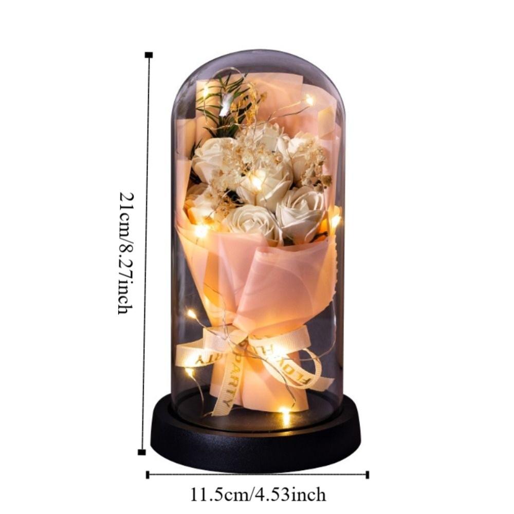 LED Light Rose Eternal Flowers Realistic Simulation Flower Starry Sky Bouquet  Valentine's Day