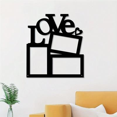 Metal Love Heart Wall Art Black Powder Coated Iron Retro Home Decor Gift