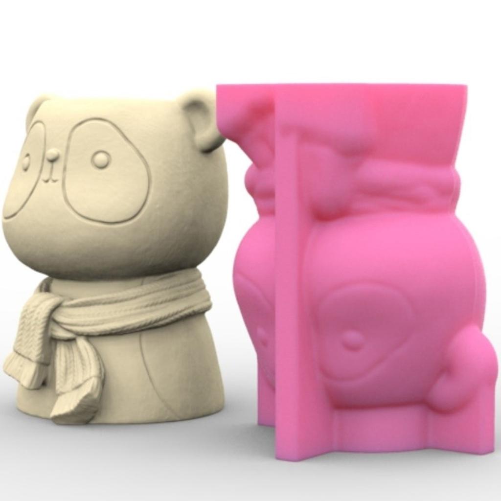 Animal Panda Concrete Silicone Mold Succulent Flowerpot Clay Cement Plaster Molds Home Garden Flower Pots Mould Crafts