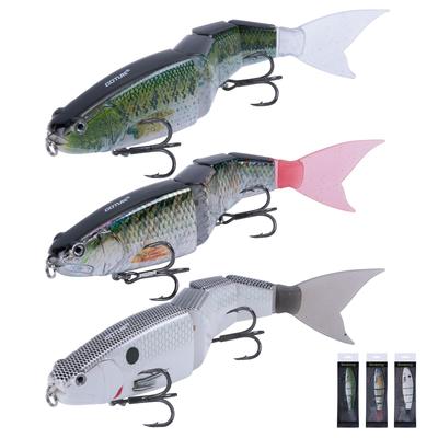 Goture Jointed 3 Interchangeable Soft Slow Lifelike Suitable for and Bass Includes Treble for Black Sea Suitable for and Saltwater and Freshwater Use