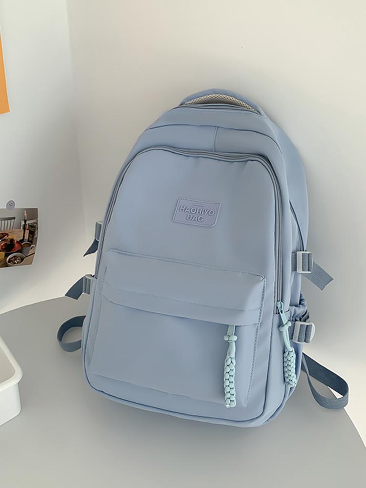 Schoolbag Japanese ins unprinted solid color college student schoolbag high value large capacity lightweight waterproof junior high school student 