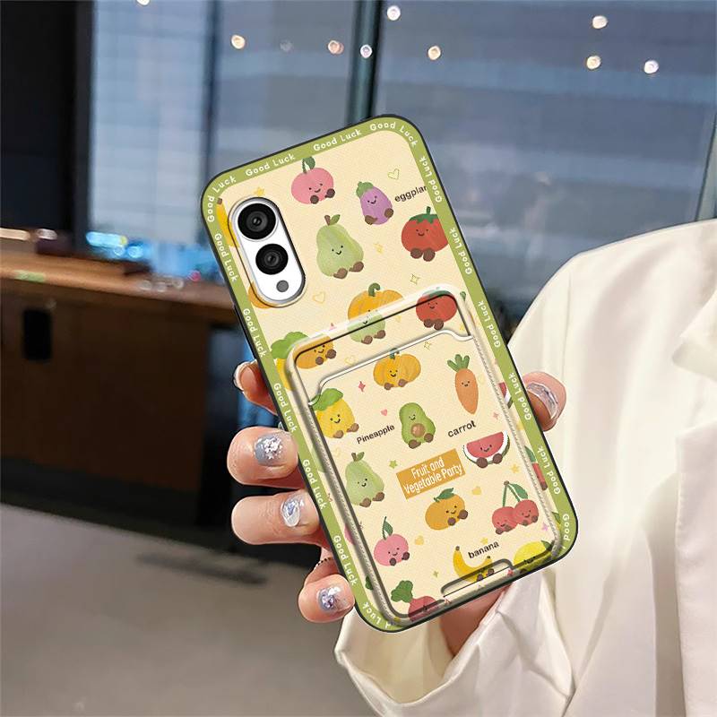 Card slot Durable Phone Case For FCNT/Fujitsu Arrows N F-51C Cover Fashion Design Silicone Shockproof Anti-dust TPU Cute