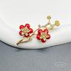 Chinese Retro Red Pearl Plum Blossom Brooch: Elegant Women's Flower Corsage Pin for Cheongsam and Coat