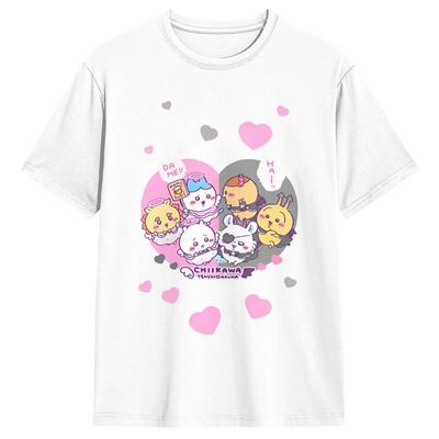 Chiikawa Tenshi Akuma T-shirt Mode T-shirts Manches Courtes Y2K T-shirt Amusant Été Coton Col Rond Surdimensionné Hauts T-shirts