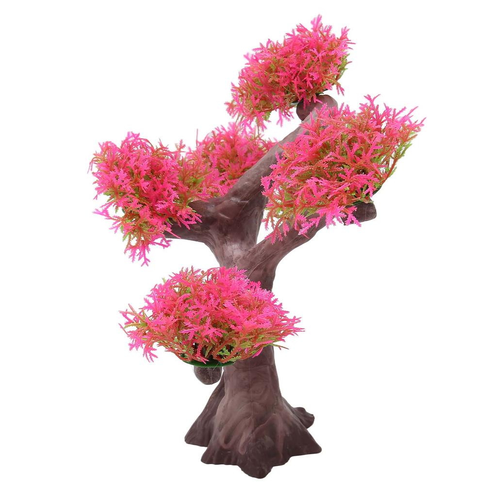 Aquarium Plant Ornament Simulation Artificial Beautiful Landscape Fish   Decoration Pink