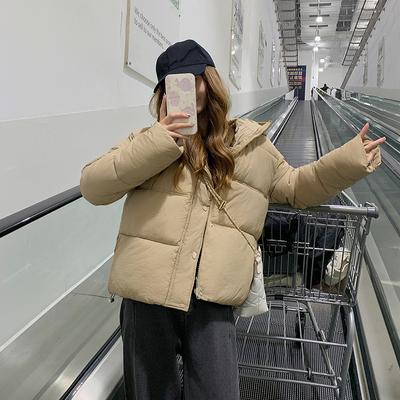 Zimní volný čas Bavlněná vycpaná bunda s kapucí Kabát Krátký silný chléb Oblečení pro studentky