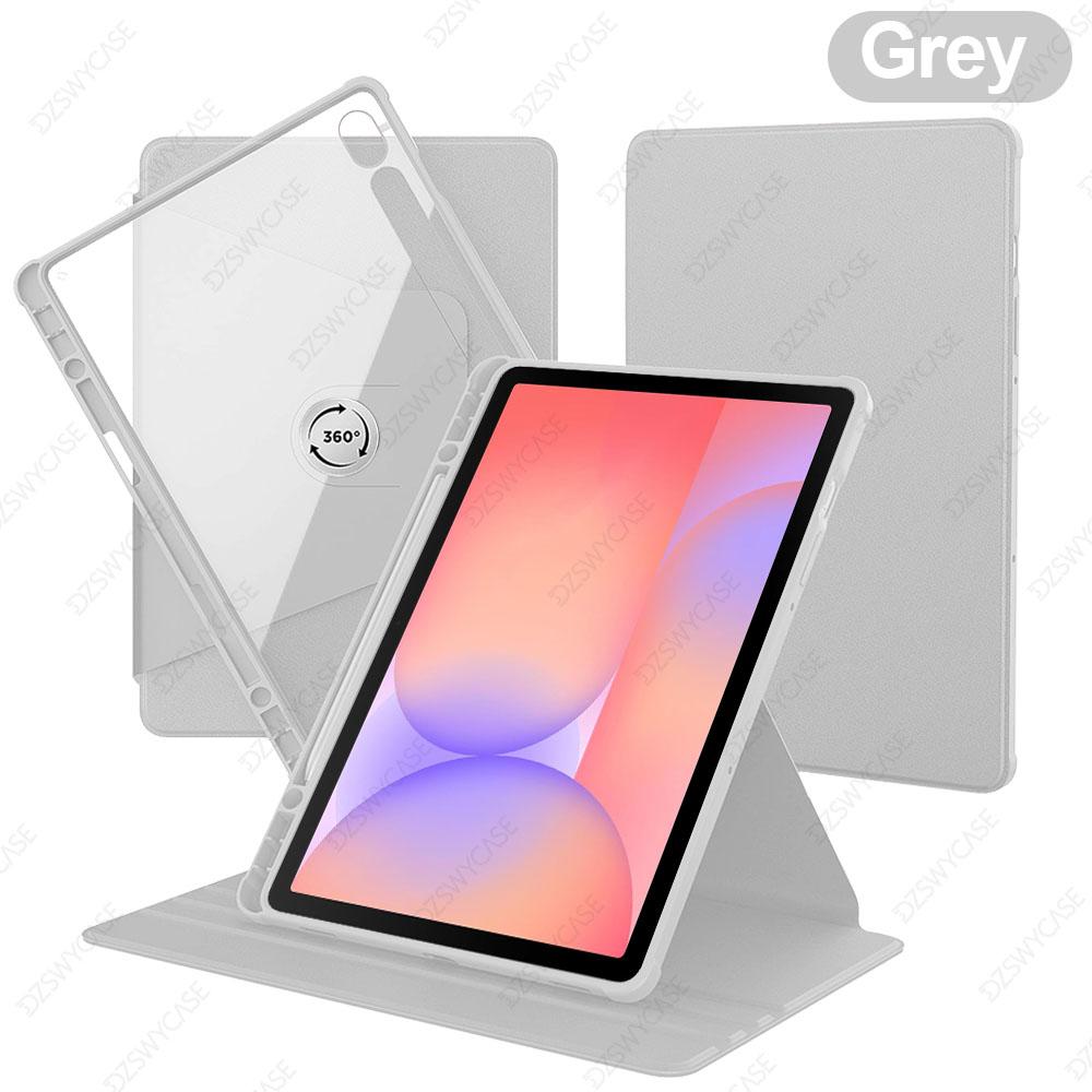 Étui Compatible avec Samsung Galaxy Tab S10 / S9 FE / S10 Lite 10,9 pouces / S9 11 pouces, Housse de Protection à Rotation 360 Degrés gris