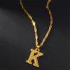 26 Alphabet Gold Plated Pendant Necklace Accessories Initial Necklace For Women Dainty Gold Letter A-Z Pendant