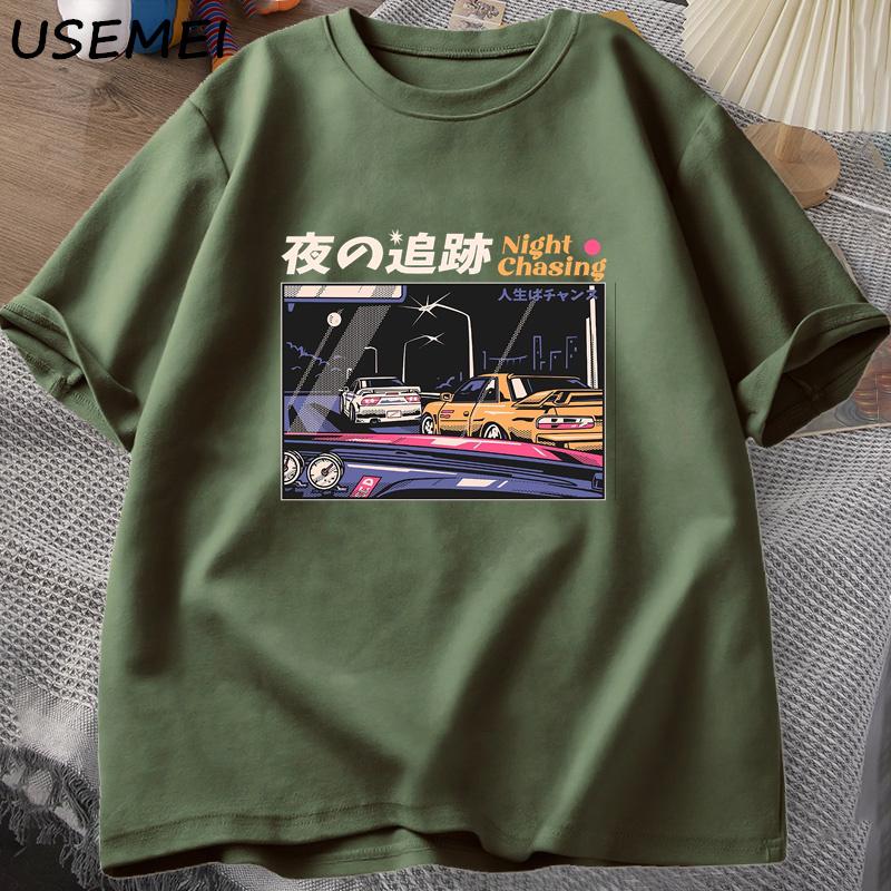 Men's T-Shirts Cotton Short Sleeve 3d Racing Tshirt Man Casual Graphic T Shirts Loose Streetwear Tops Oversized Tee Male Clothing