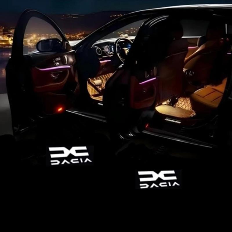 Car Door LED HD Welcome Courtesy Shadow Projector Lamp Logo Lights For Dacia Duster Logan MCV Sandero Stepway GT Car Accessories