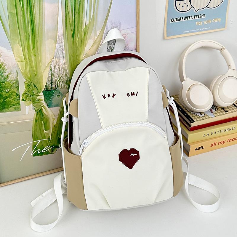 

Рюкзак большой вместимости в стиле Ins, высокая ценность, любовь, контрастный цвет, рюкзак для учеников средней школы, повседневный, универсальный, маленький рюкзак