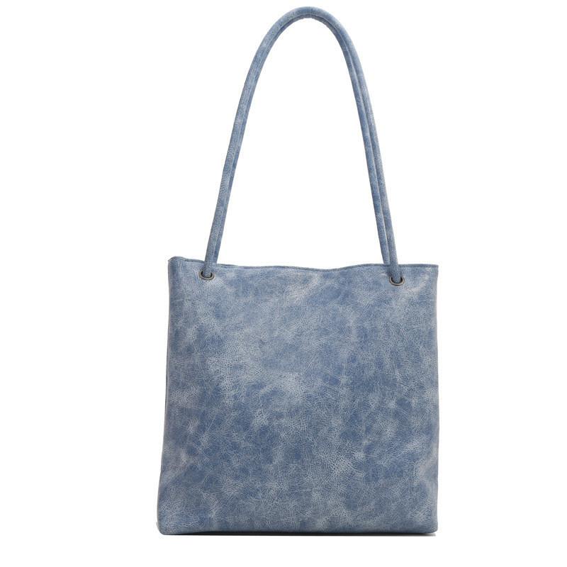 

Trendy Street Style Pu Tote Bag With Stitching And Patchwork Details синій