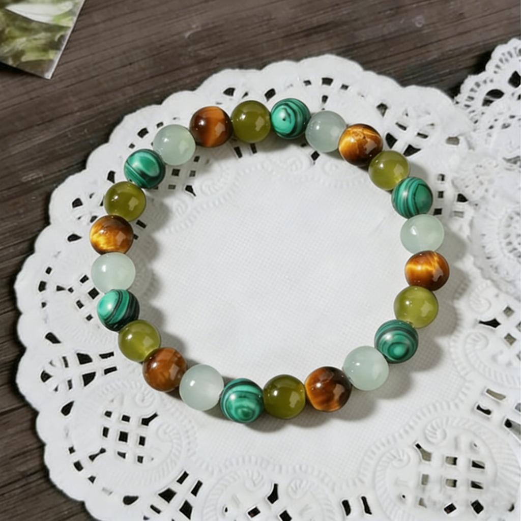 Bead Stone Bracelet, Vintage Multicolor Cardboard Lobster Clasp Bracelet Jewelry