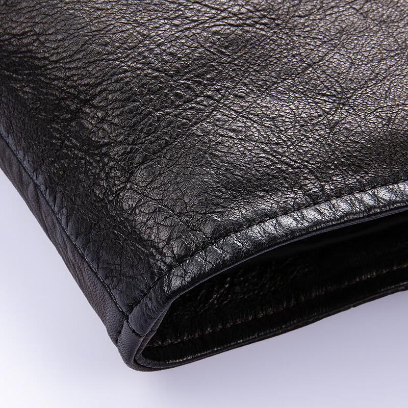 FAPAI Men's 100% Sheepskin Casual Lapel Leather Jacket