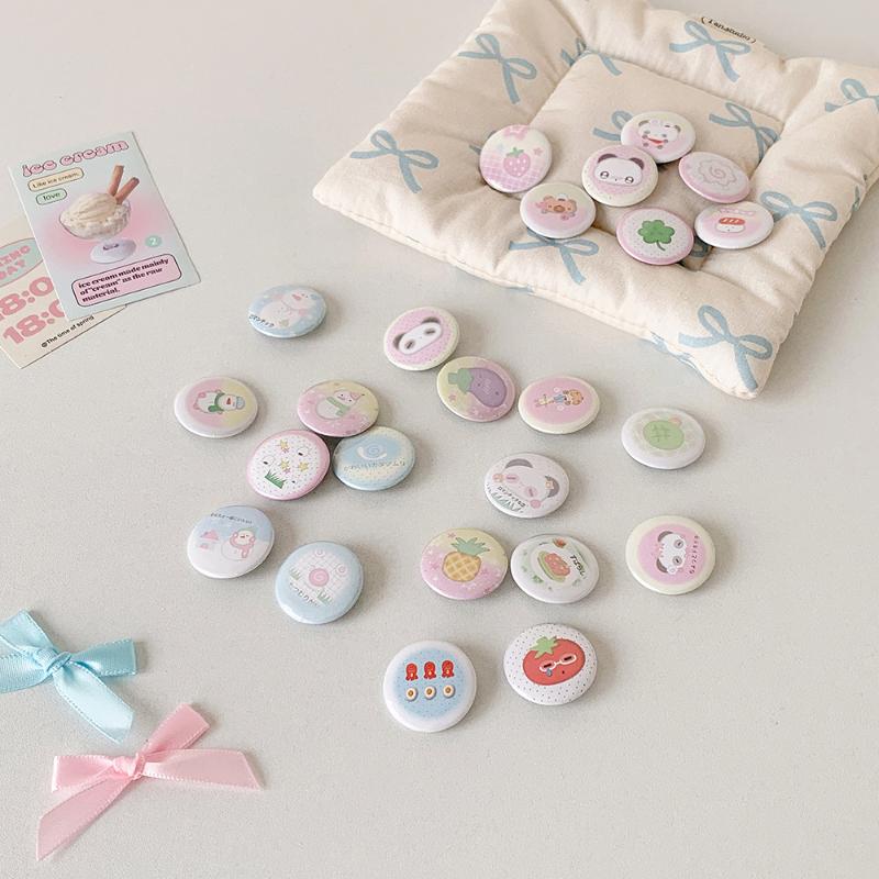 6Pcs/Set Style Four-Leaf Clover 25Mm Mini Small Badage Antique Brooch Decoration Badge Girl Hand Account Badage Suit