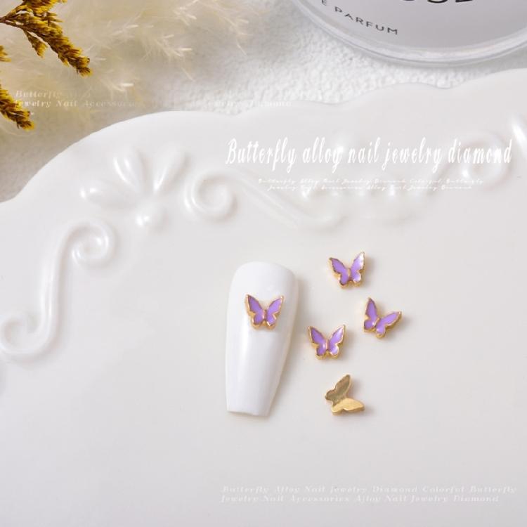 5Pieces/set Butterfly Nail Charms Butterfly Rhinestones Nail Art Decoration DIY