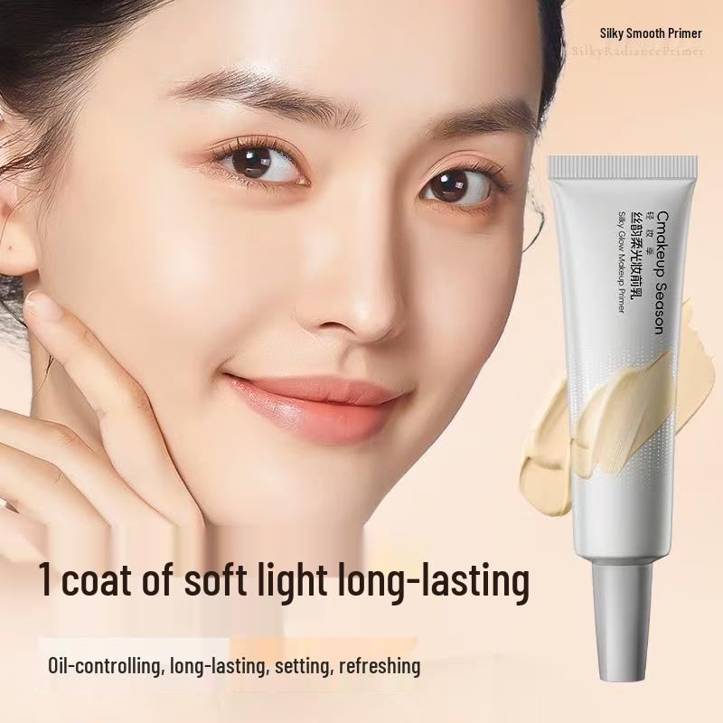 Silk Rhyme Lightweight Primer: Moisturizing, Invisible Pores, Non-transfer, Close-fit Cream.
