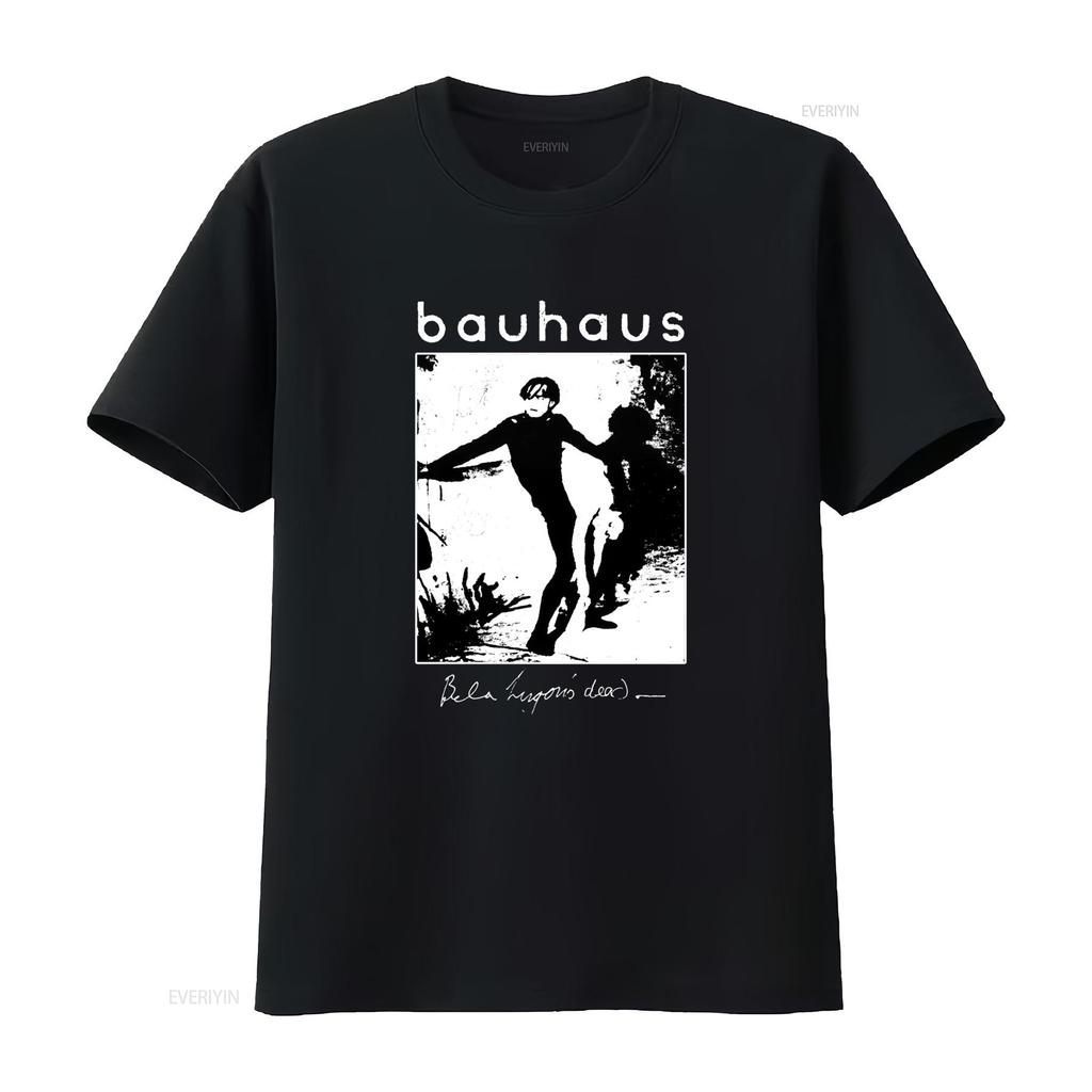 Bauhaus 1989 Bela Lugosis Dead Stile Vintage Cotone Maglietta Nera Design Retrò Tessuto Confortevole vintage Lavata Casual Morbida