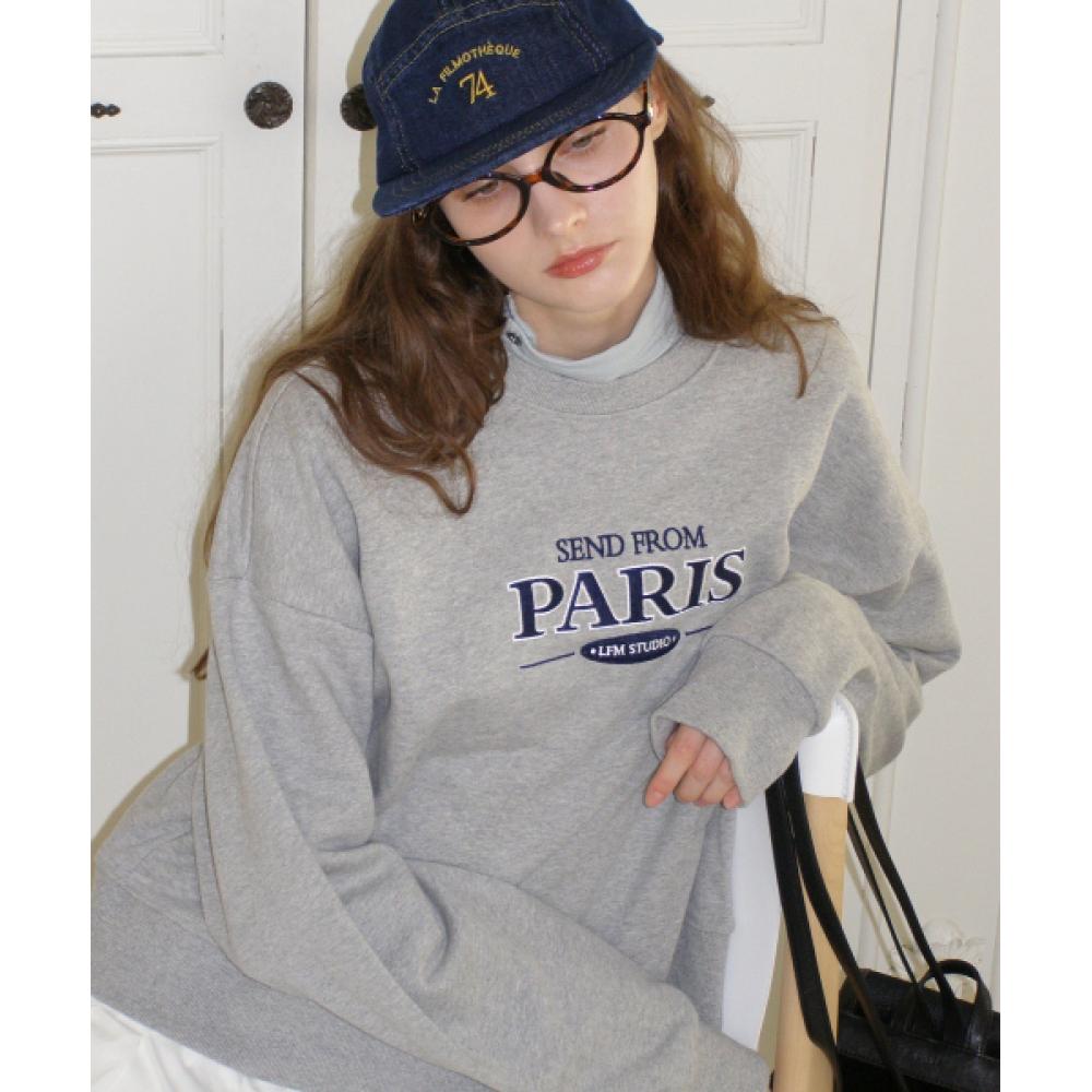 

Letter From Moon Paris Bookstore Sweatshirt Melange Grey FREE