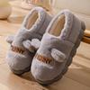 Cartoon rabbit ears root bag couple confinement hair shoes autumn and winter indoor home velvet warm thick-soled cotton slippers