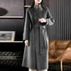 Lapel Waist Double-sided Wool Coat Women's Autumn and Winter New Temperament Wool Coat Plus Medium Style