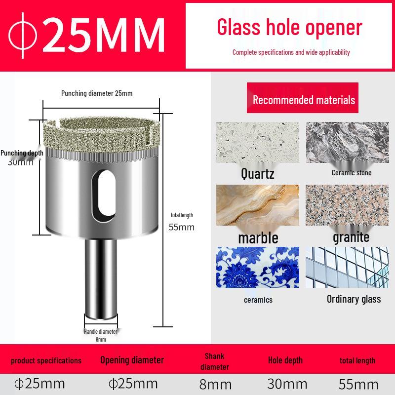 Schmirgelglas-Bohrer für Fliesen und Marmor, 3-200 mm