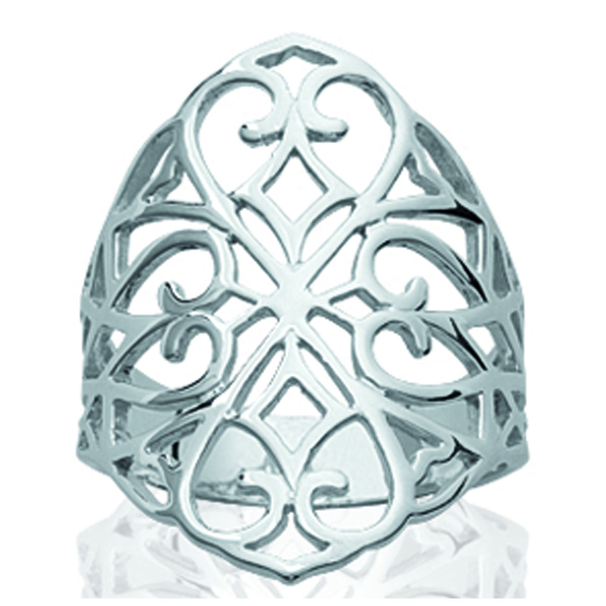 

Серебряное кольцо Хореография серебро (родий) - 26 мм