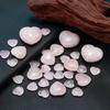 Natural Pink Crystal Love Ornament, Pink Crystal Rose Hibiscus Stone, Heart Shaped Peach Heart Pendant, Crystal Crafts