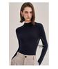 Women's Slim-Fit Cashmere Wool Sweater - Machine Washable, Half-High Collar, Autumn/Winter Design