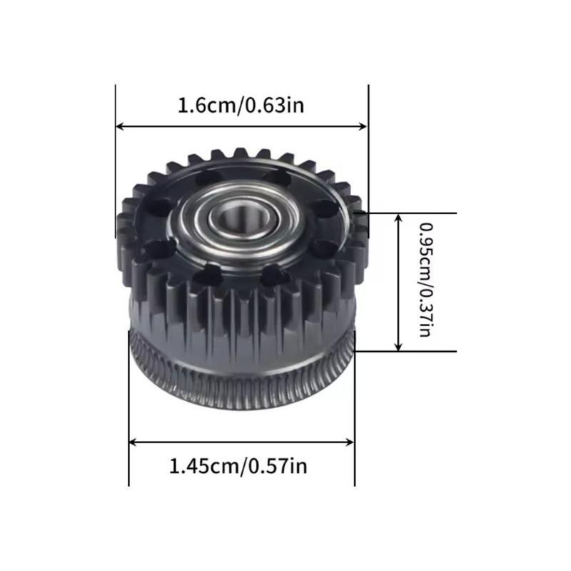 Heavy Duty Two Metal Extruder Gear Set High Wear Resistance Easy Replacement for K2 Plus Continuous Printing