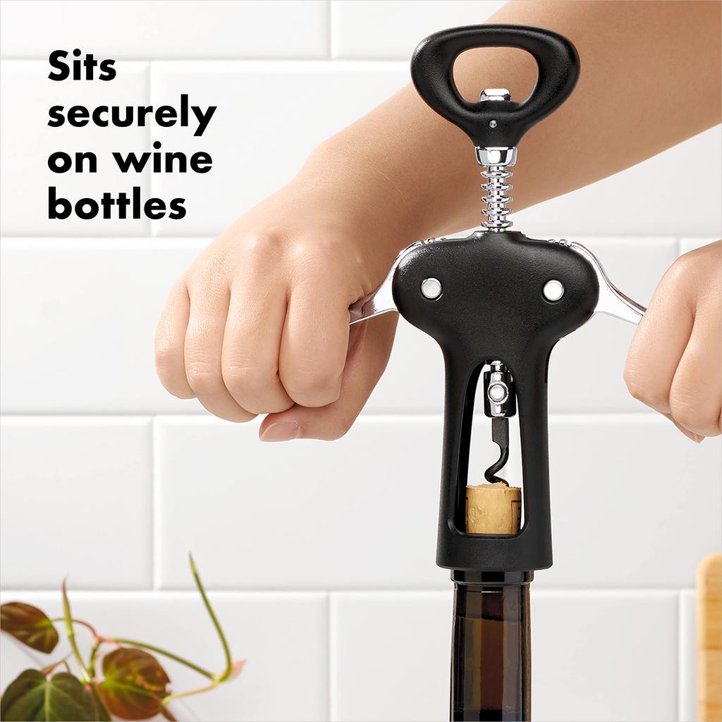 OXO Wine Opener Corkscrew Wing Corkscrew Black One Size