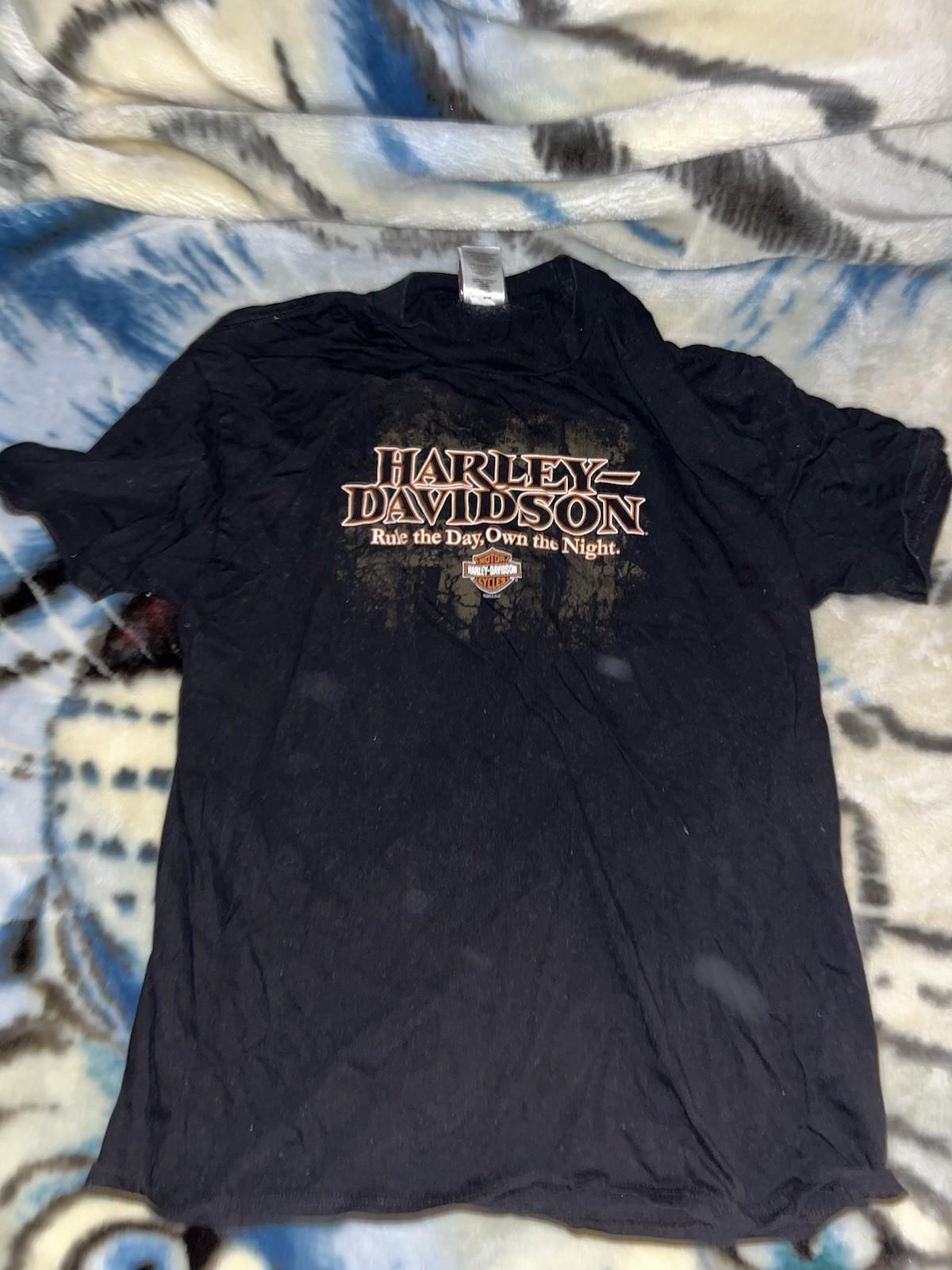 Y2K Harley Davidson Rule The Day Own The Night Portugal Biker Shirt S
