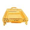 Metal Serving Tray for Food Snack Fruit European Style Rectangle Party Decorative Platter Gold