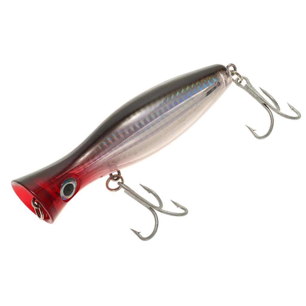 12cm   45g Large Popper Lure Artificial Seal Lure 3D Eyes Hard Popper Fishing Lure with Hooks and Ring for Saltwater