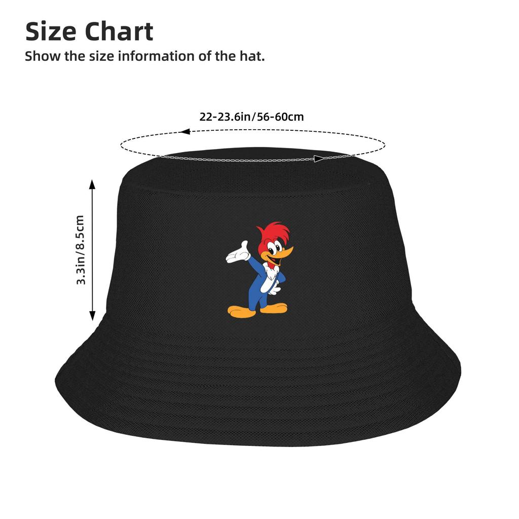 Woody Woodpecker Bucket Hat Panama Bob Hats Outdoor Hip Hop Autumn For Summer Beach Fishing Unisex Fisherman Caps