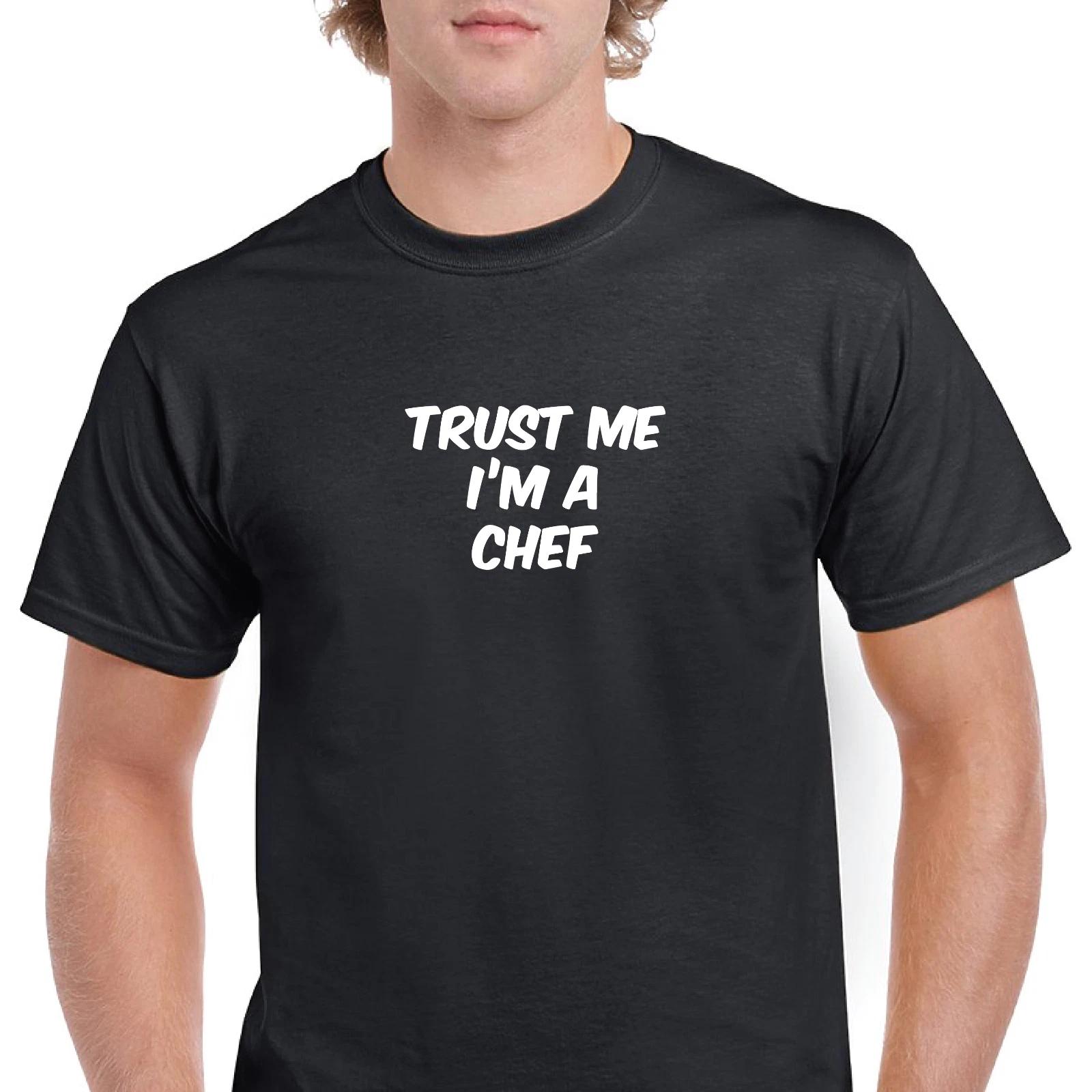 Доверься мне, я шеф-повар Еда Готовка Смешная Шутка Подарок Черно-белая Хлопковая Футболка S-5XL S