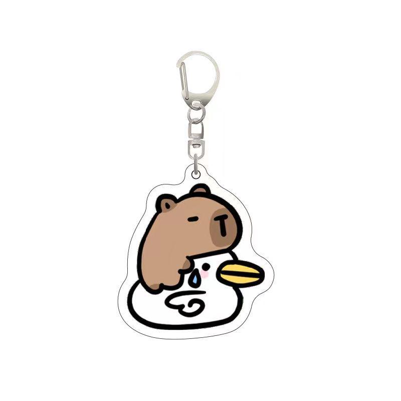 Capybara Cartoon Pencil Case for Students: Flip-Top, Multi-Layer, Large Capacity Stationery Organizer.