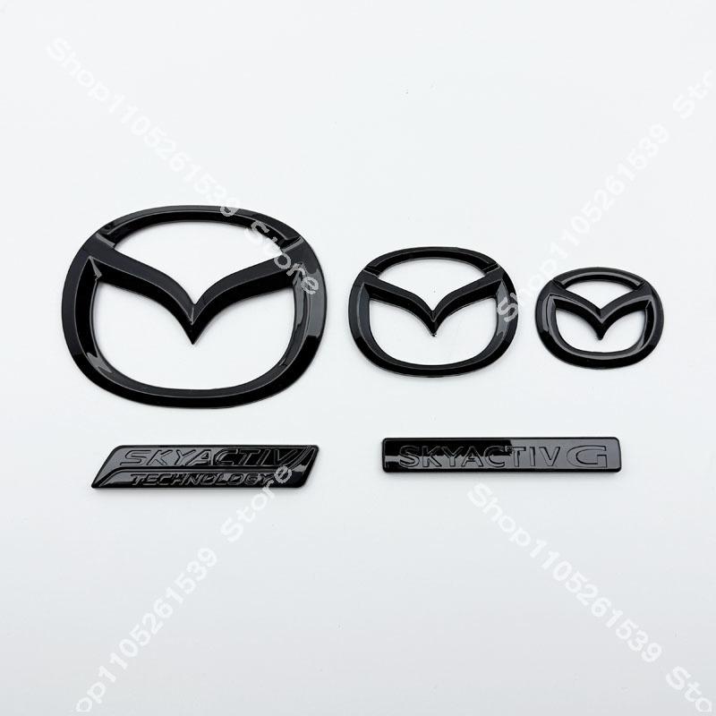AAGH1 Mazda MX5 Miata ND Front Rear Black Car Logo Emblem Badge For MX-5 Miata ND NC Carbon 2016 2017 2018 2019 2020 2021 2022 2023