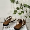 Retro new Chinese weaving sandal slippers female summer outside wear hitchhiking flat bottom hollow out Baotou half drag
