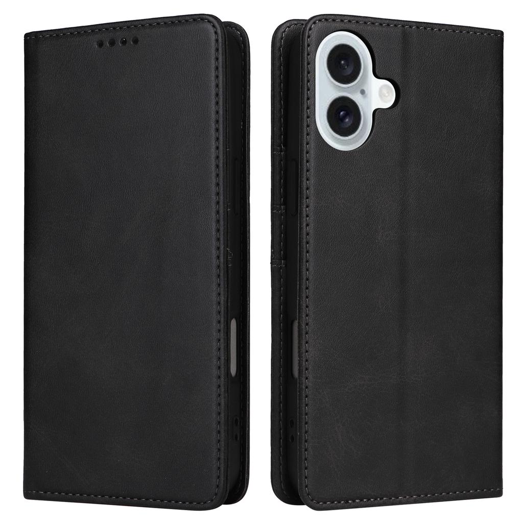 For iPhone 16 Plus Case Leather Phone Cover with RFID Blocking Wallet