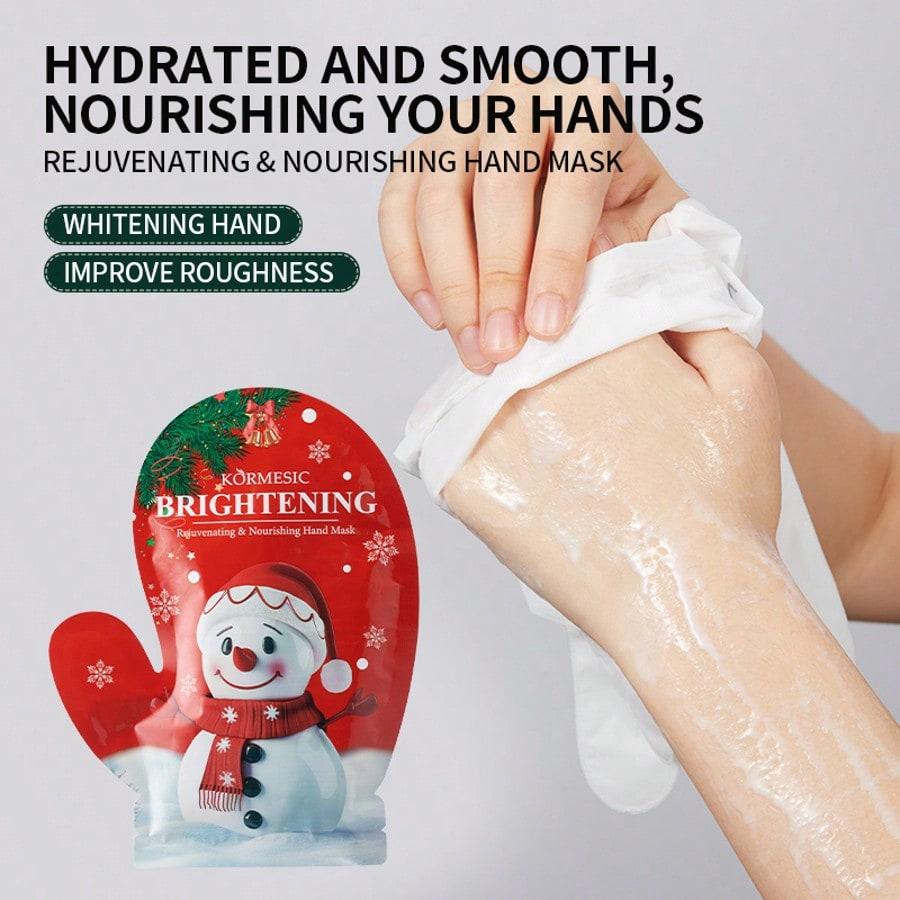 1Pair Christmas Hydrating Hand And Foot Mask,Brightening Care,For Hands And Feet,Soft And Smooth,Rej
