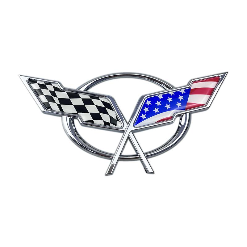 3D ABS Car Emblem For Chevrolet Corvette C5 C6 C7 C8 Rear Trunk Front Hood Sticker Replacement Badge Exterior Decoration