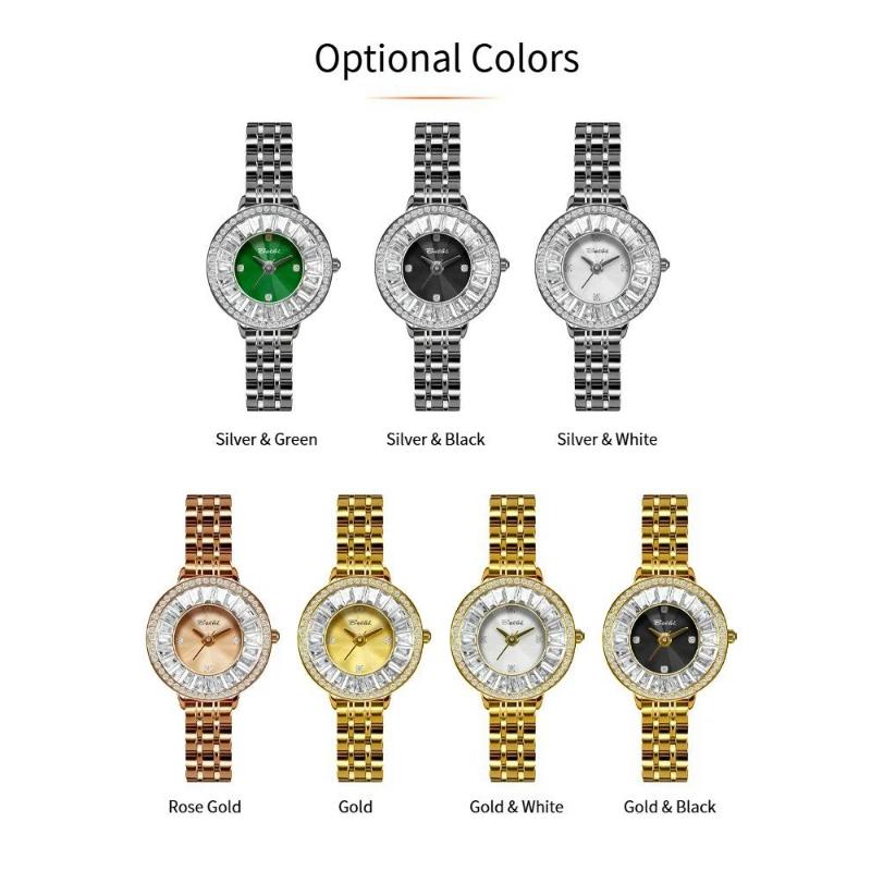 Fashion Ladies Quartz Watch with Sparkling Crystal Stainless Steel Bracelet Wristwatch Elegant Business Dress Watch for Women